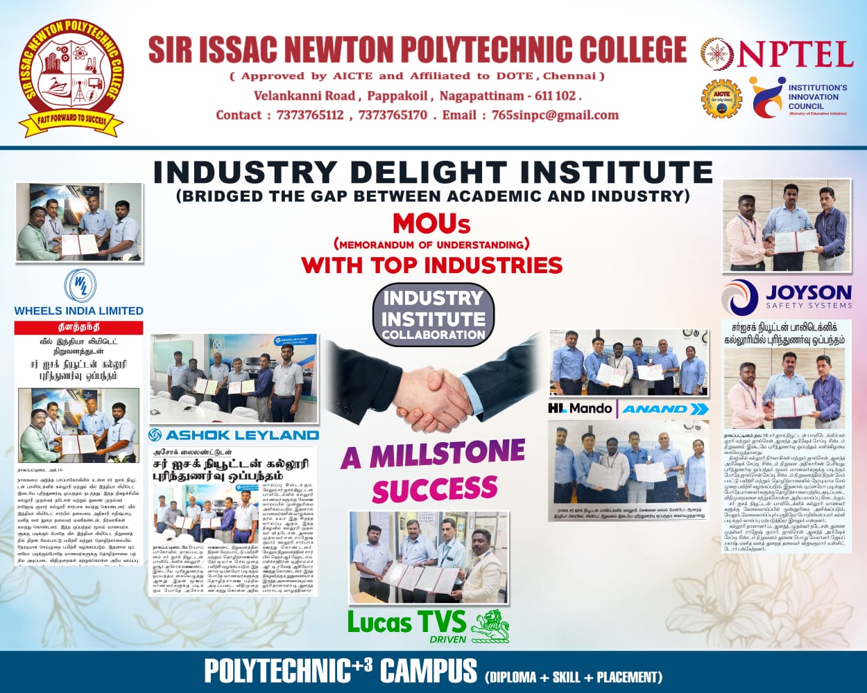 MOUs with top industries 
